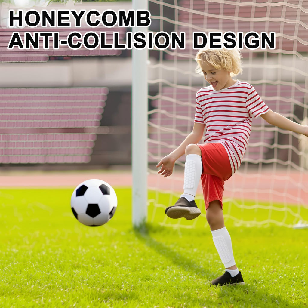 2 Pairs Shin Guards Kids,Shin Defender Kids,Football Soccer Shin Pads, Honeycomb Compression Sleeve Football Shins Guard For Boys Kid Teenagers