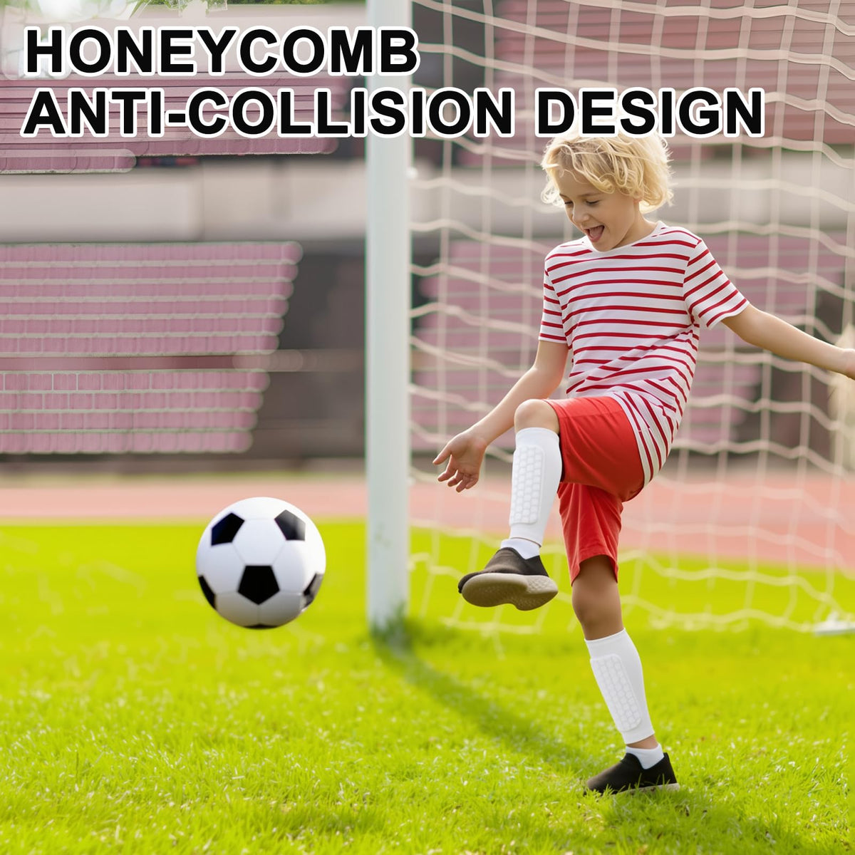 2 Pairs Shin Guards Kids,Shin Defender Kids,Football Soccer Shin Pads, Honeycomb Compression Sleeve Football Shins Guard For Boys Kid Teenagers