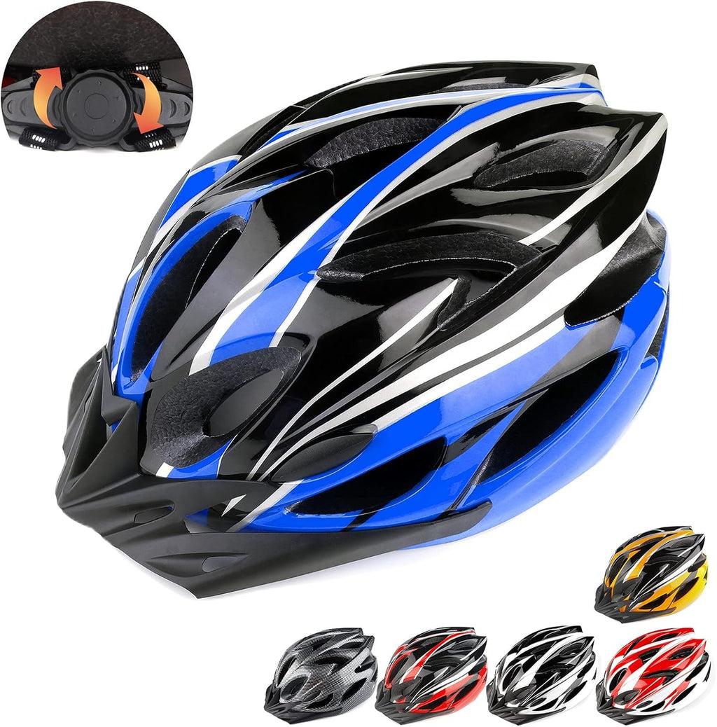 Cycle Helmet, Lightweight Bicycle Helmet, Adjustable Mountain & Road Bike Helmets for Adults, 18 Vents with Adjustable Strap & Detachable Visor for Mens Womens(Head Sizes58-62cm)