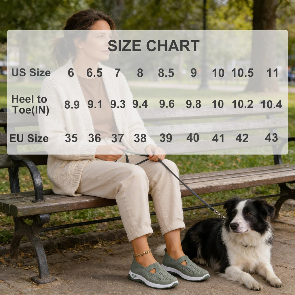 Women's Walking Shoes Comfortable Orthopedic Diabetic Shoes Soft Breathable Knitted Flats Arch Support for Indoor Outdoor
