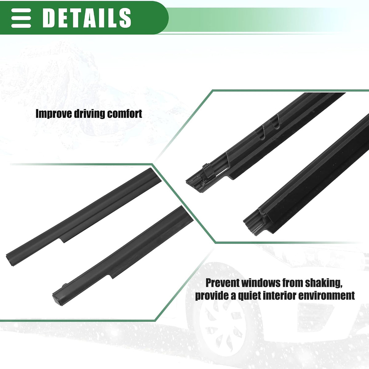 Window Weatherstrip Toyota Corolla Replacement 7572002210 7572002260 Motoforti