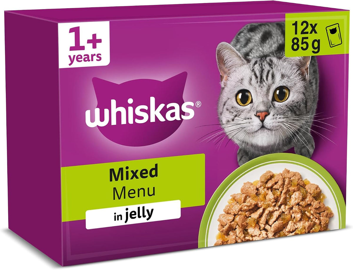 WHISKAS Adult Wet Cat Food in Jelly 40x85g Fish Favourites