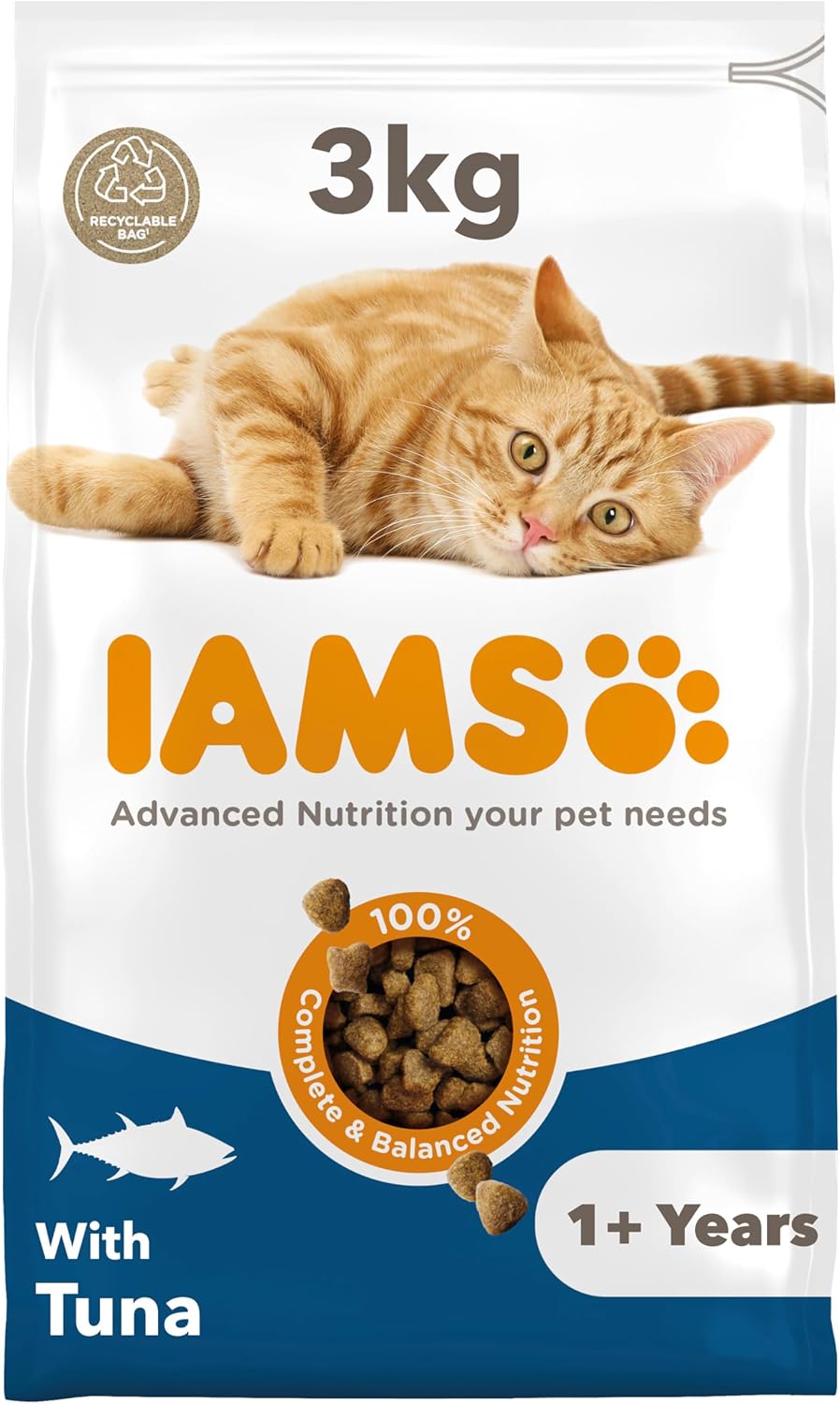 IAMS Adult Complete Dry Cat Food Chicken 3kg - Supports Strong Immune System