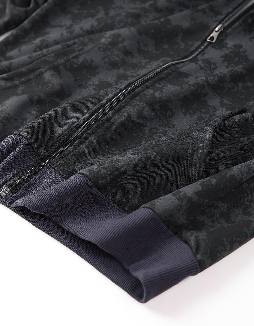 Men's Spring/Autumn Thin Long-Sleeved Pocket Tie-Dye Camouflage Zipper Hooded Sweatshirt Fashionable Casual Sports Tops
