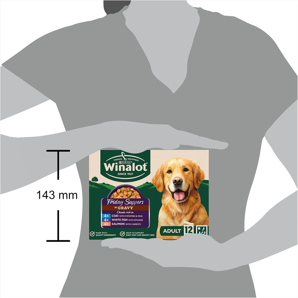 WINALOT Sunday Dinner Mixed in Gravy Wet Dog Food Pouches 40x100g