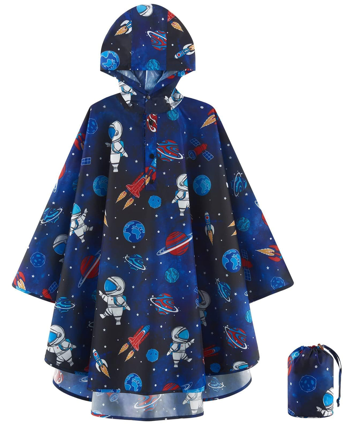 WAWSAM Kids Rain Poncho Waterproof Boys Girls Portable Raincoat Rain Jacket Lightweight Rainwear