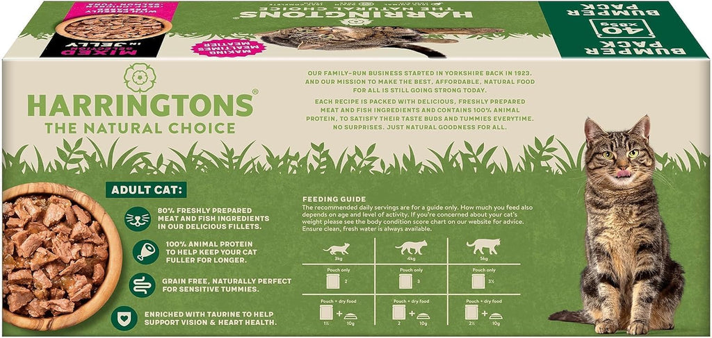 Harringtons Complete Wet Adult Cat Food Pouch Mixed in Jelly Pack 40x85g