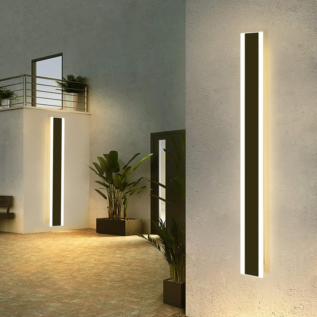 Outdoor LED Wall Light 120cm 42W Black IP65 Long Strip Garden Light Mikeru
