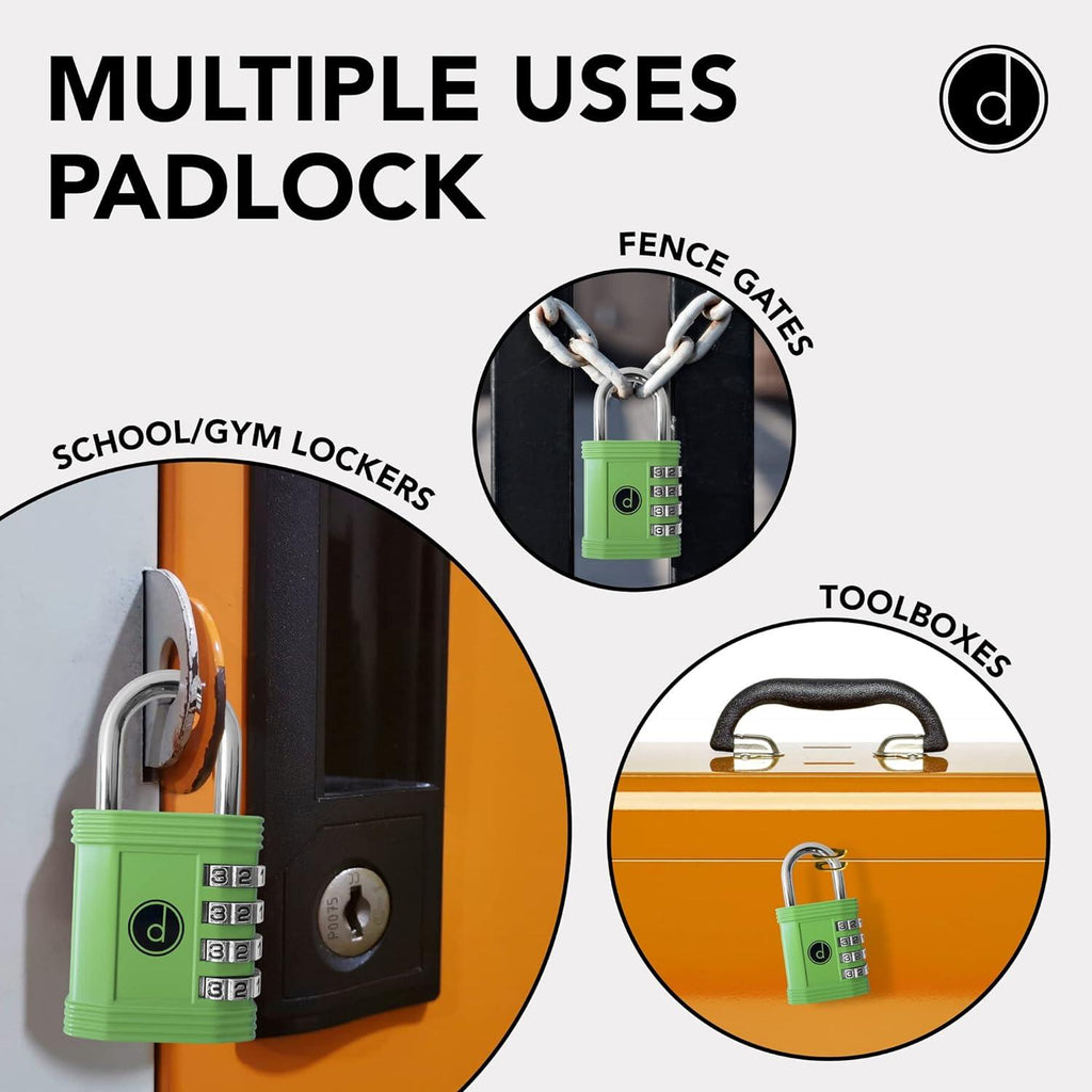 Combination Padlock 4 Digit Heavy Duty Weatherproof Gym Locker Shed Gate Lock