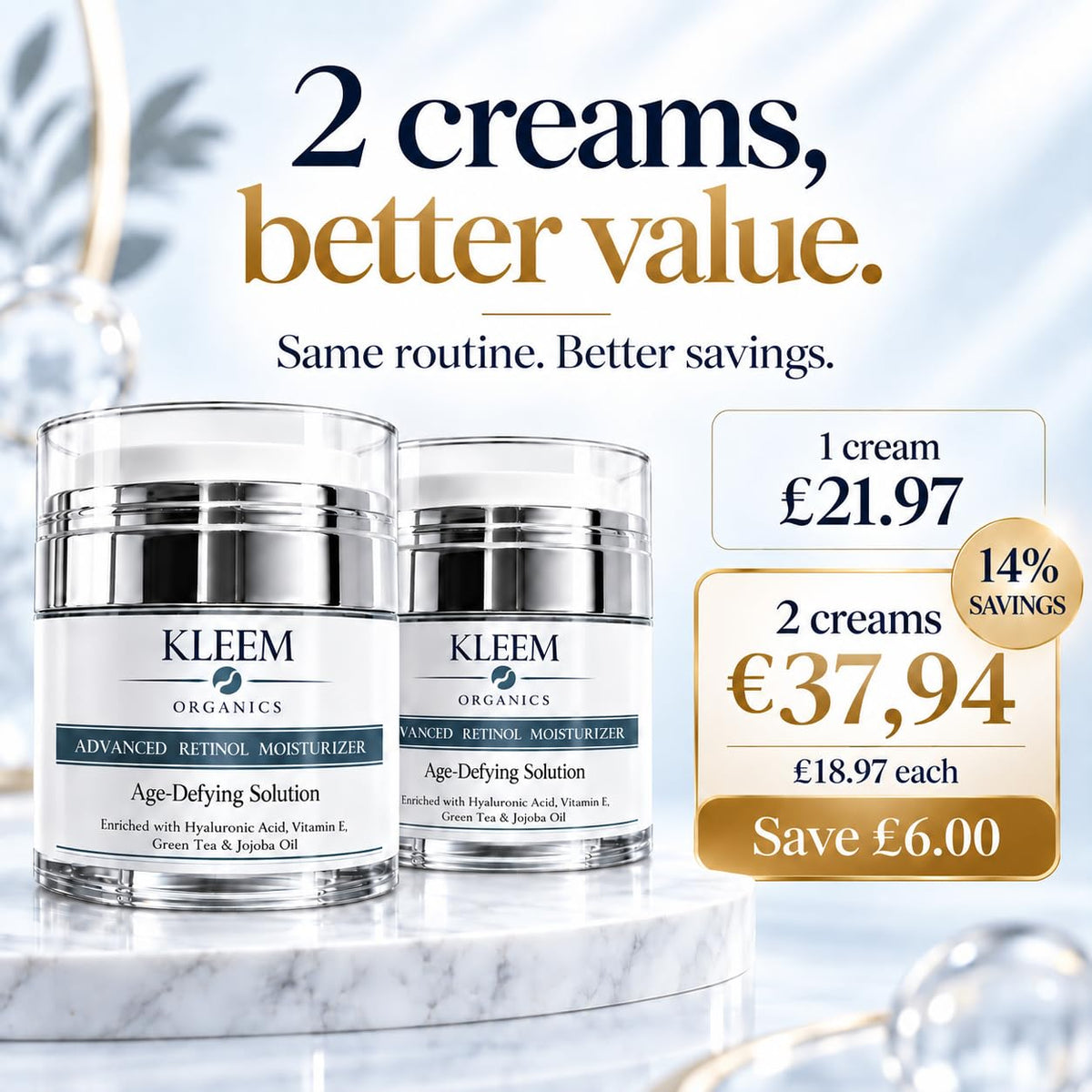 Kleem Organics Pro Collagen Anti Wrinkle Retinol Cream for Face