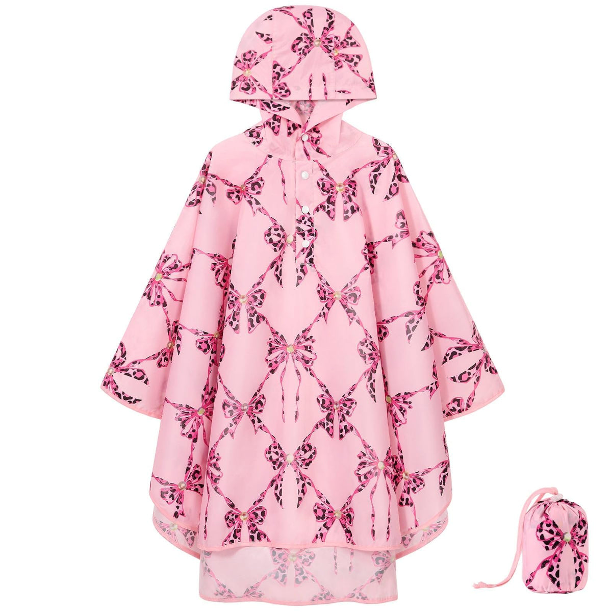 WAWSAM Kids Rain Poncho Waterproof Boys Girls Portable Raincoat Rain Jacket Lightweight Rainwear
