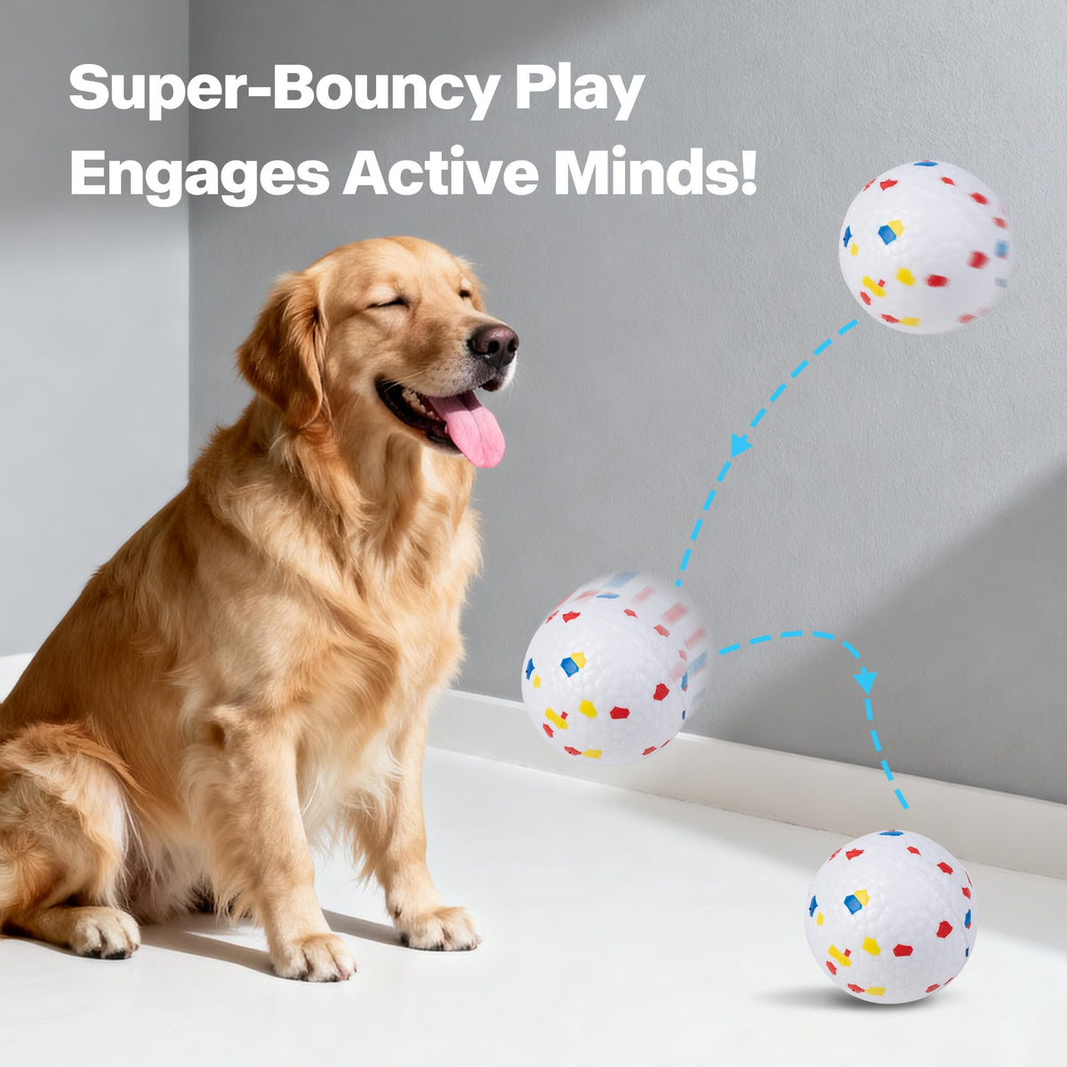 Pet Prime Automatic Dog Ball Launcher for Large Breed, Rechargeable Interactive Ball Thrower Toy with 10-40Ft, Fetch Machine with 6 Durable 2.5" Tennis Balls & Dog Whistle