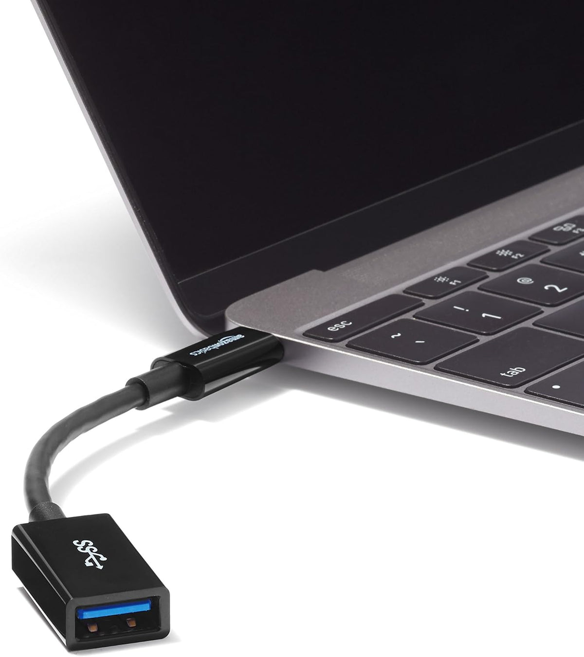 Amazon Basics USB-C (Male) to USB-A (Female) Adapter Cable Converter, USB 3.1 Gen 1, 5Gbps High-Speed, USB-IF Certified, for Laptops, Tablets, Phones (iPhone 16/15), Black