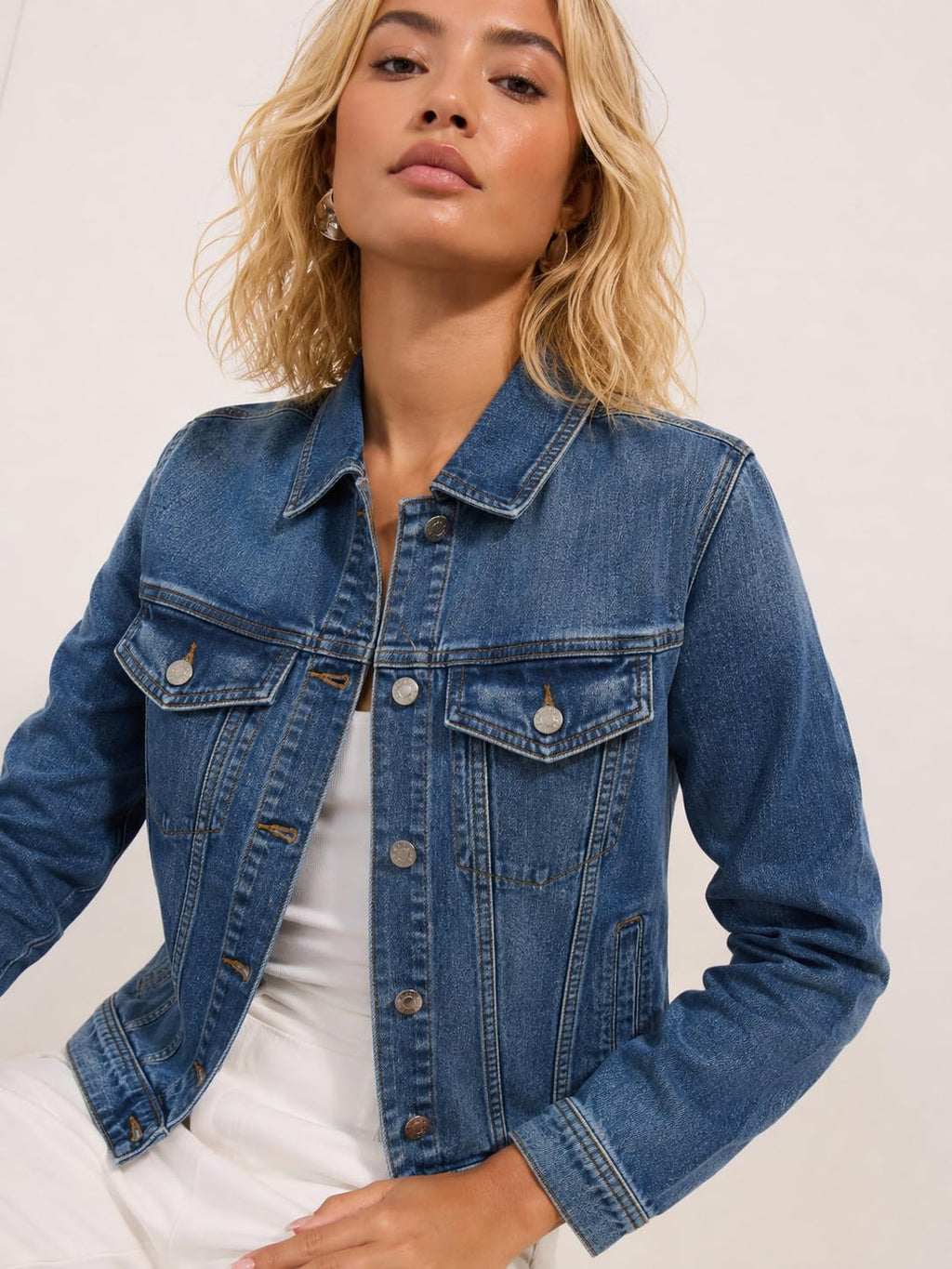 UC Ex High Street Brand Summer Denim Jackets Women, Ladies Button Up Jean Jacket
