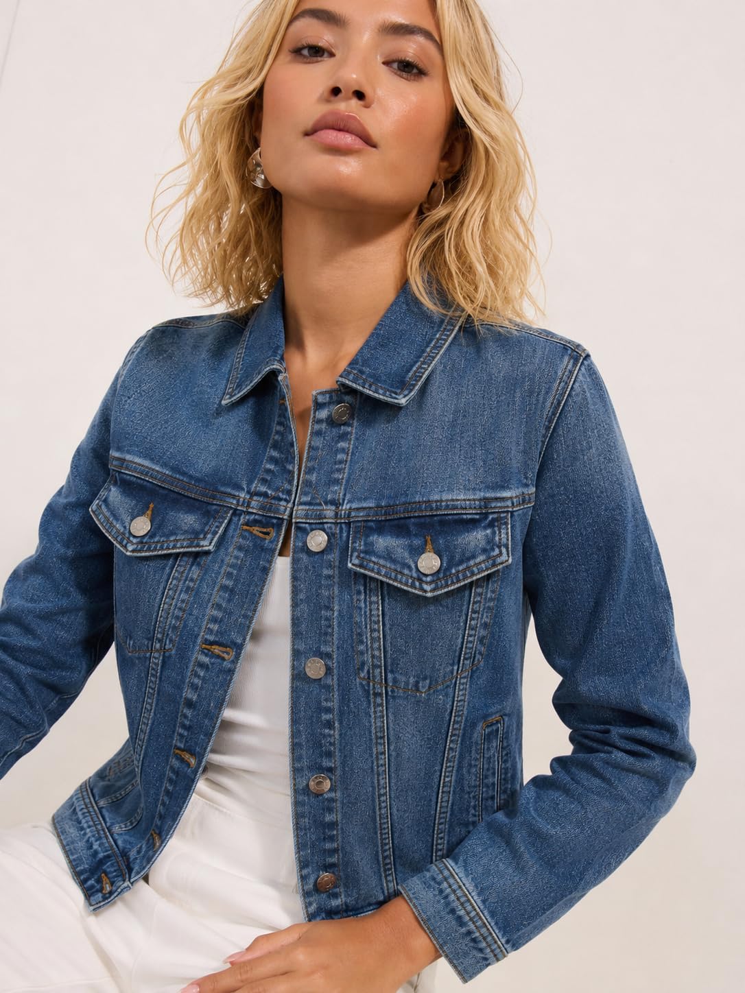 UC Ex High Street Brand Summer Denim Jackets Women, Ladies Button Up Jean Jacket