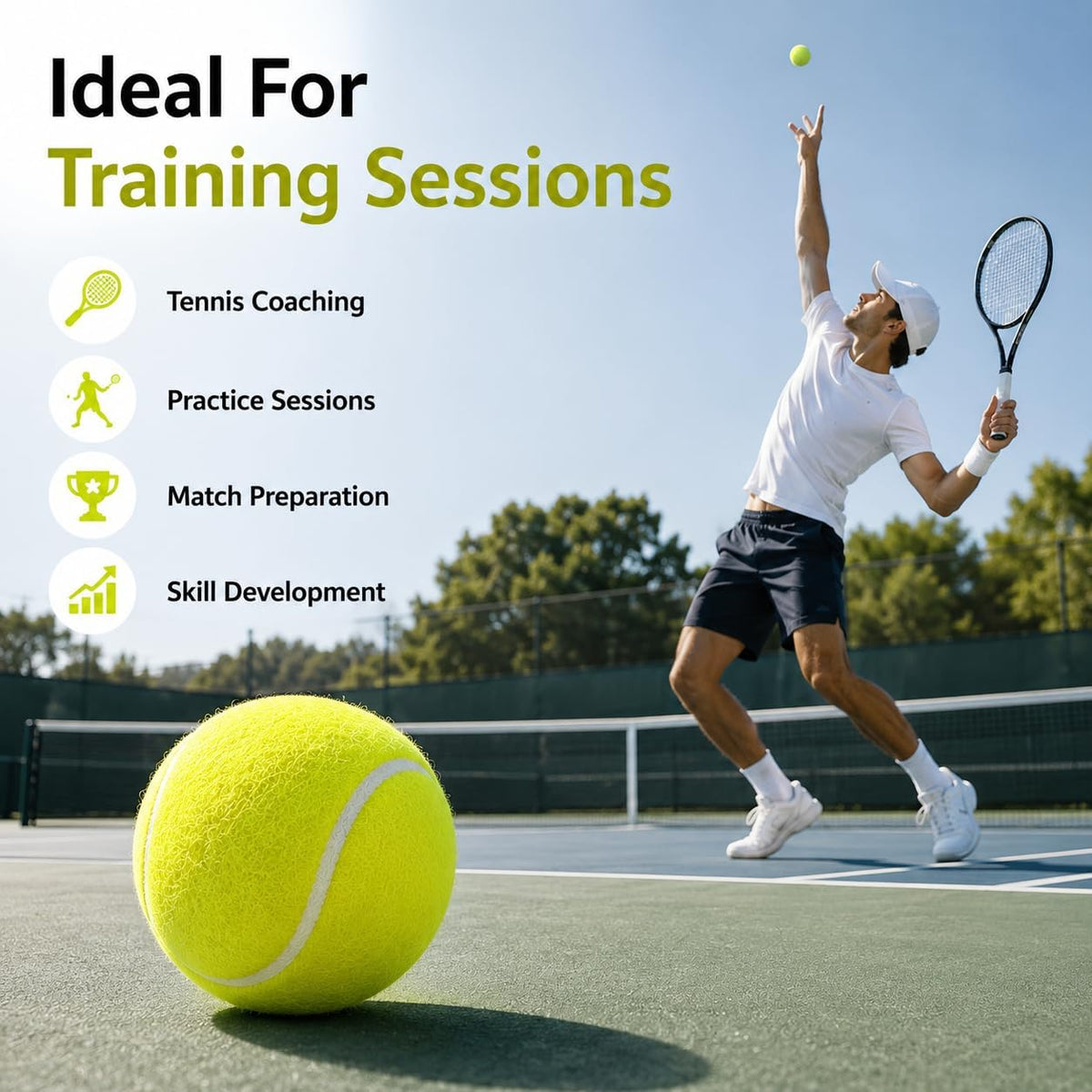 3 Pack Multi-Use Tennis Balls with Mesh Carry Pouch