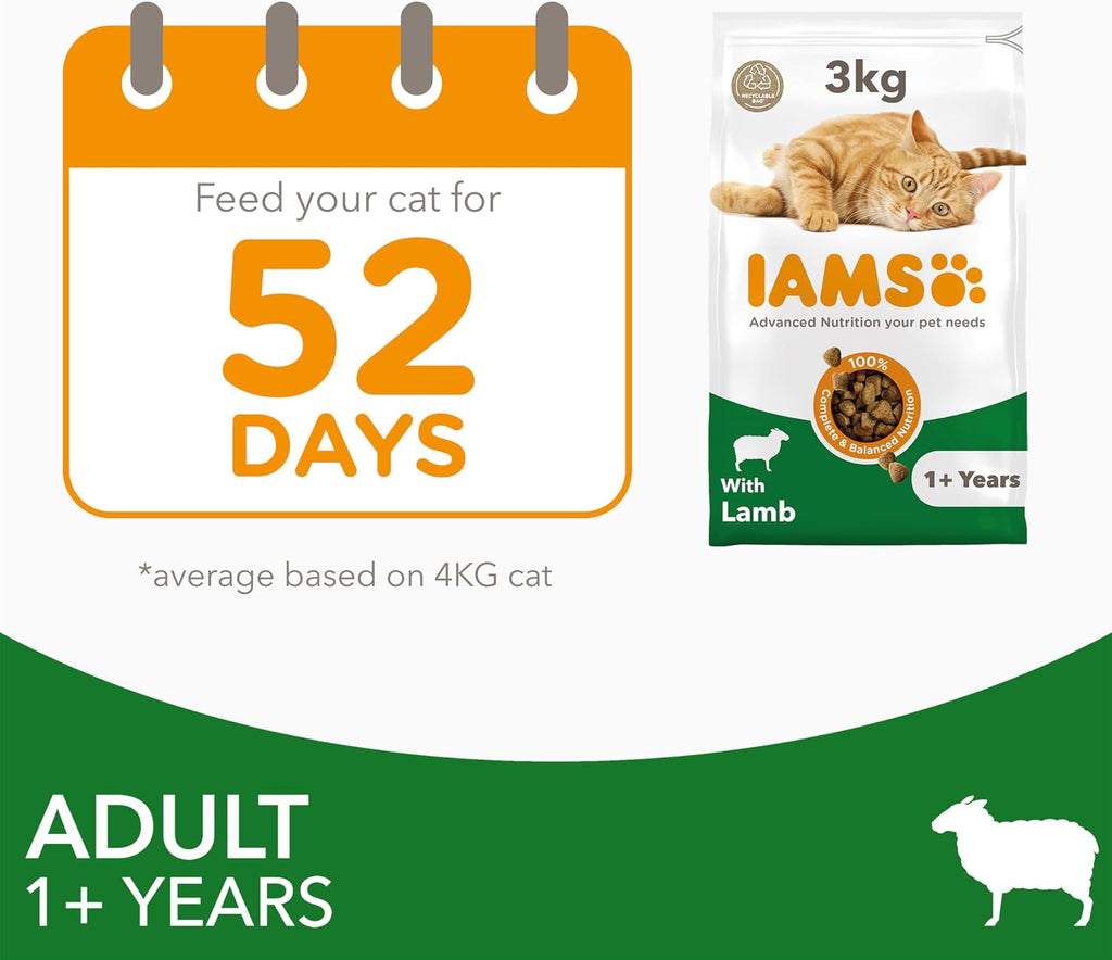 IAMS Adult Complete Dry Cat Food Chicken 3kg - Supports Strong Immune System