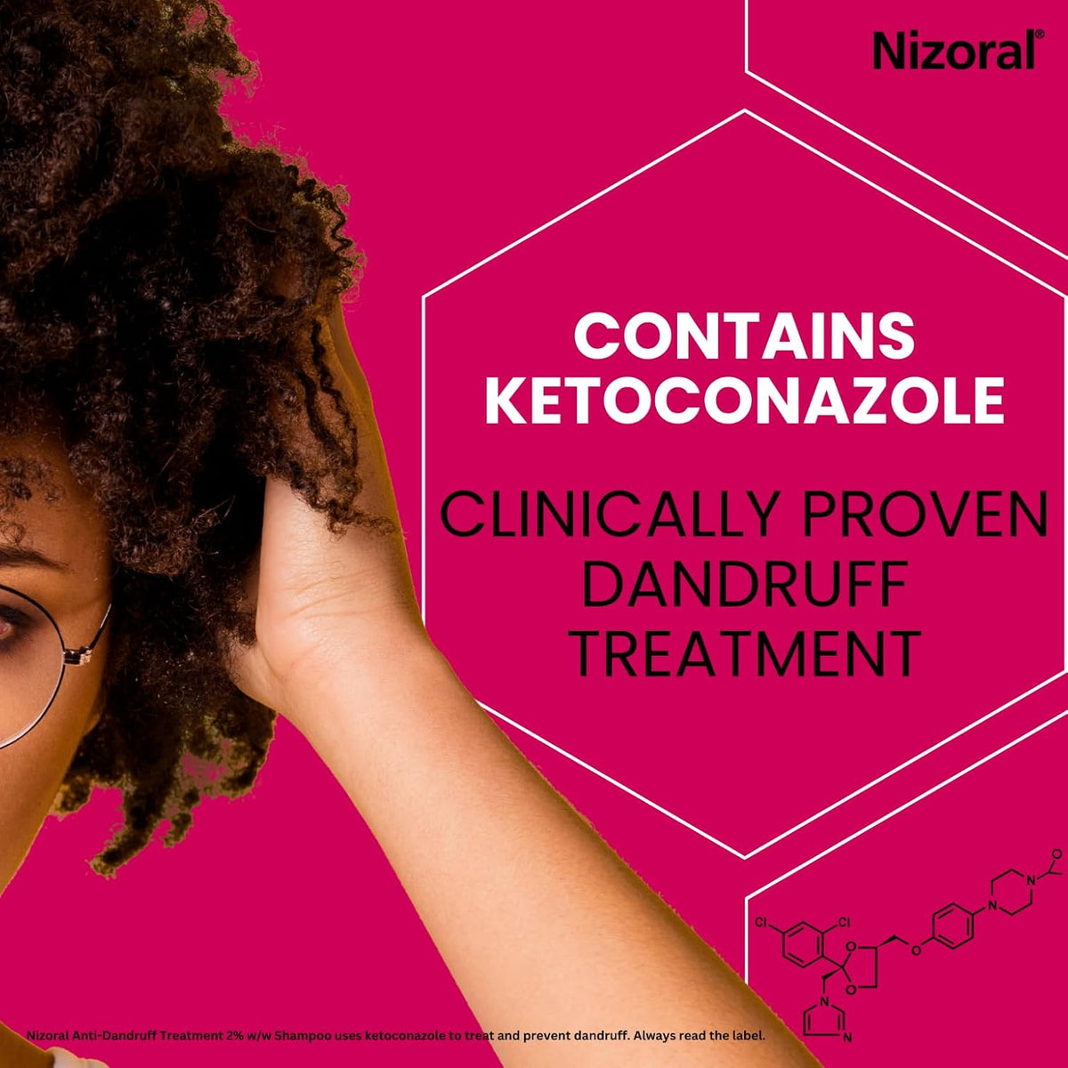 Nizoral Anti-Dandruff Treatment Shampoo with Ketoconazole, 1 x 60ml
