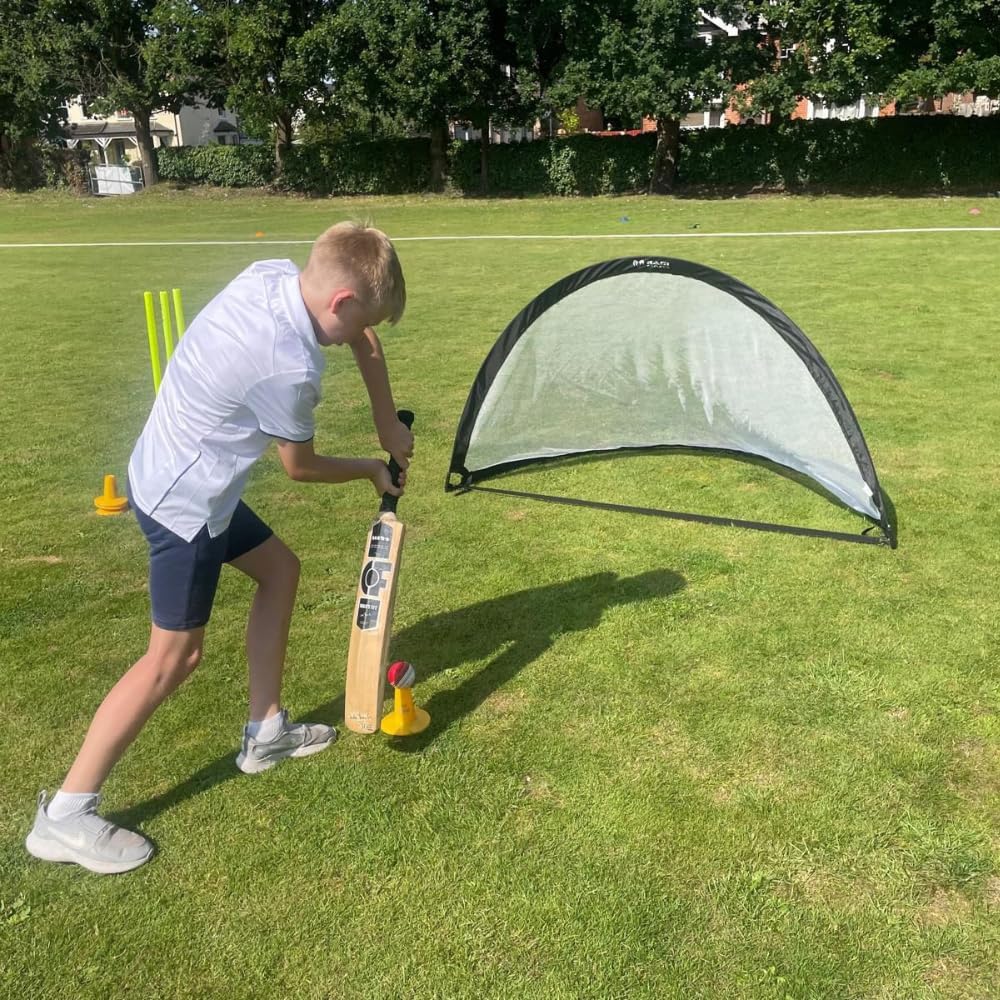Ram Cricket pop-up ball stop net. Quick setup, portable for multi-sport use