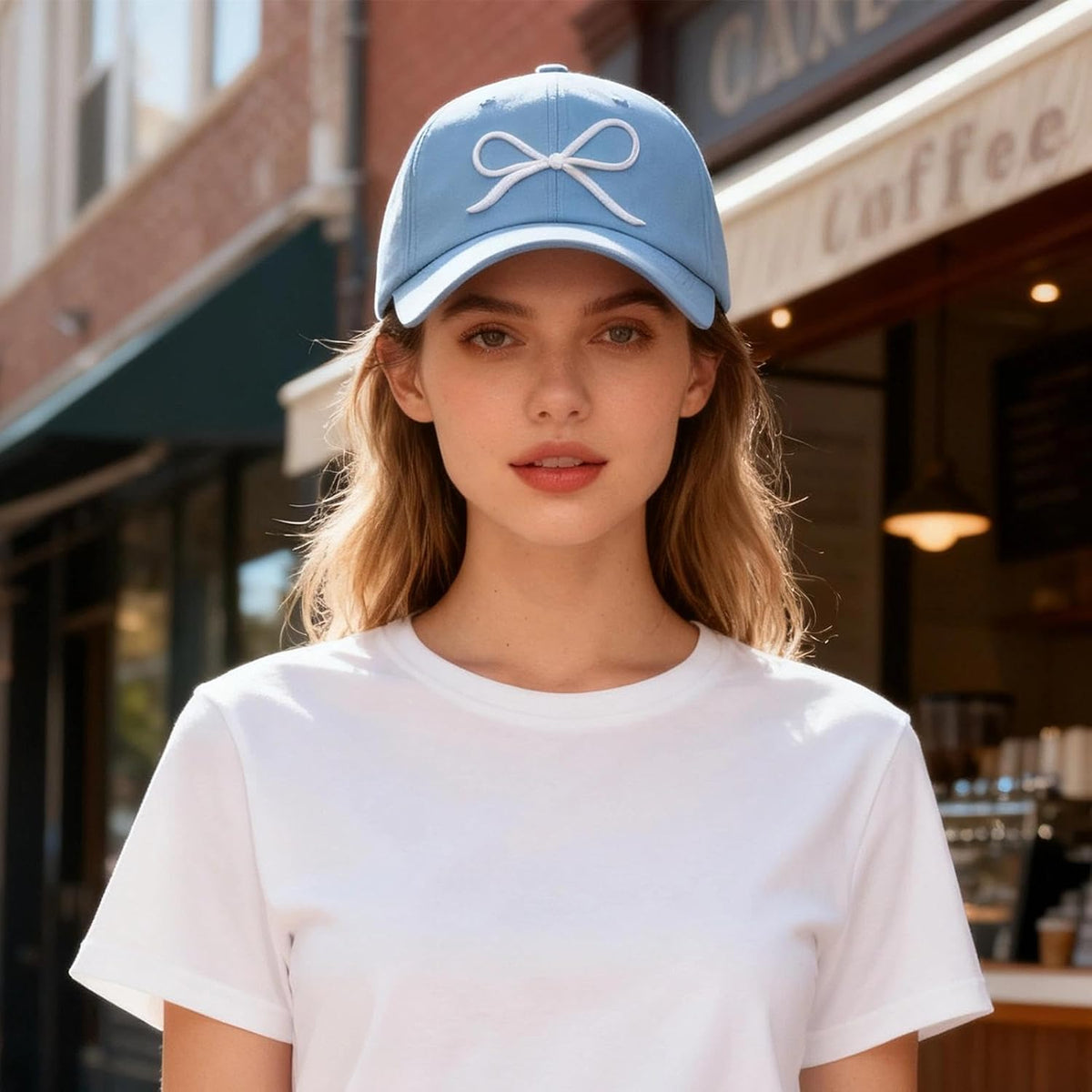 Baseball Cap Bow Embroidered Adjustable Vintage Washed Dad Hat Low Profile Unisex Casual Closure Classic Worn Look Headwear