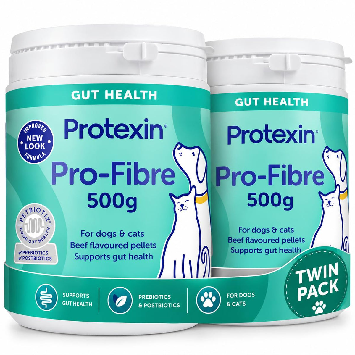 Protexin Pro-Fibre for Dogs, High-Fibre Digestive Supplement with Prebiotics & Postbiotics, Fibre for Dogs to Support Gut Health, Immune , Anal Glands & Stool Support, Protexin Dog Supplement, 500g