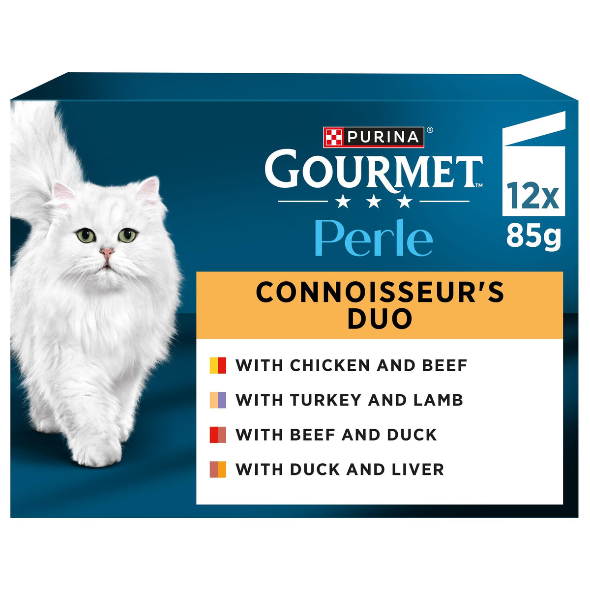 GOURMET Perle Ocean Collection Adult Wet Cat Food Mini Fillets in Gravy Tuna, Shrimp, Plaice, Salmon, White fish, Ocean Fish 40 x 85g Pouches
