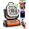 Camping Fan 20000mAh Rechargeable 3 in 1 Portable Outdoor Orange Spopal Fan