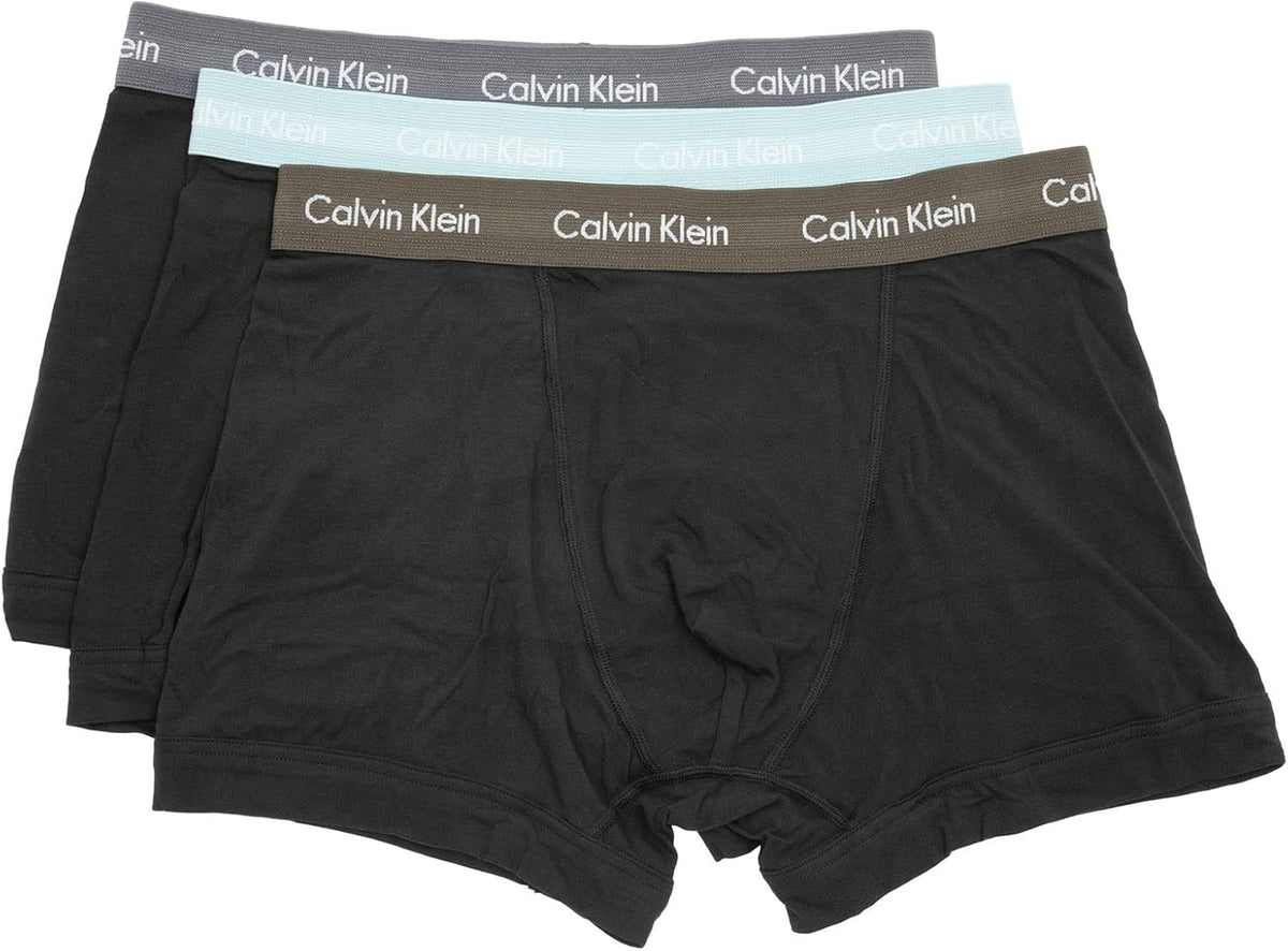Calvin Klein Men’s 3 Pack Trunks with Logo Waistband