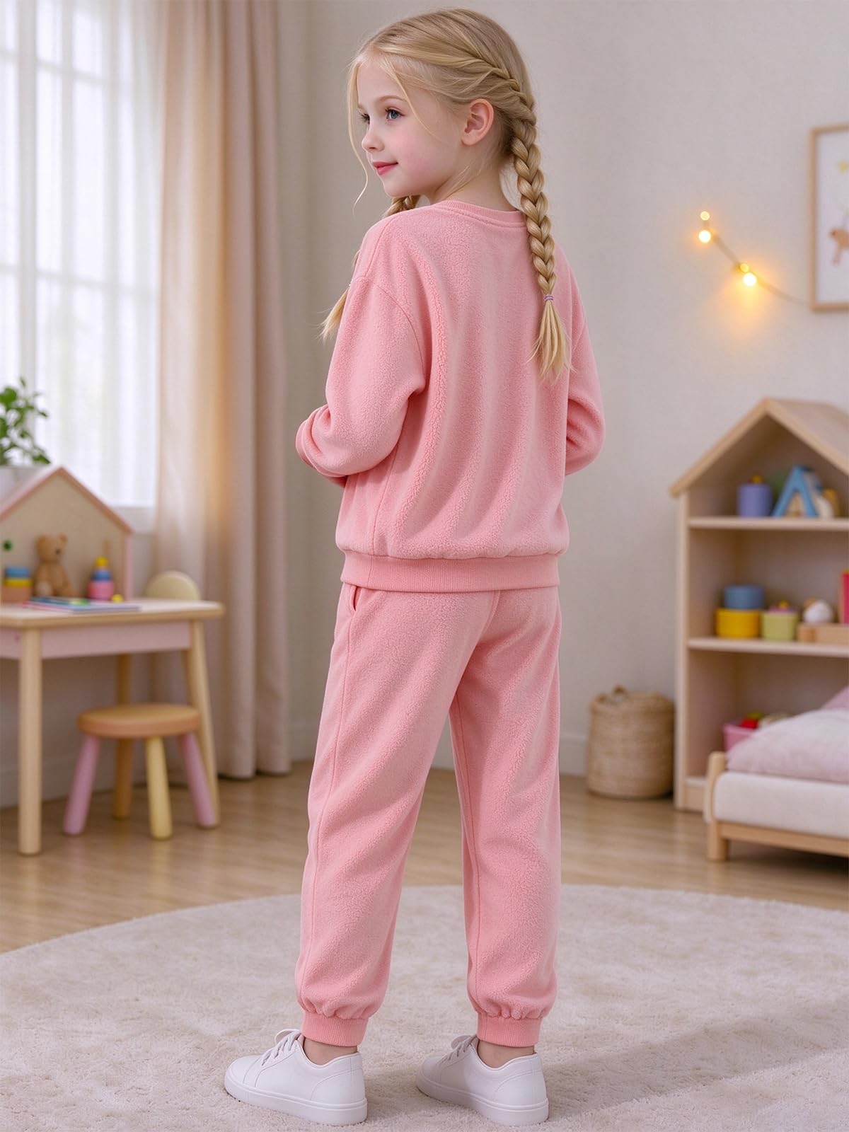 URMAGIC Girls' 2-piece Outfits Clothes Pants Tops Set Sweatpant Sweatshirt