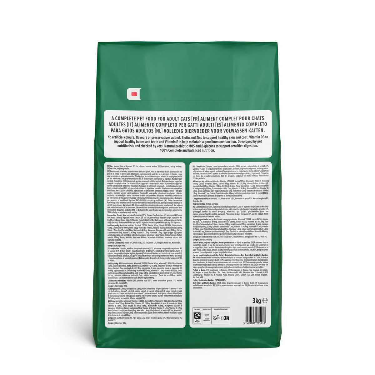 by Amazon - Complete Dry Cat Food with Salmon, Tuna and Vegetables, 1 pack of 3kg