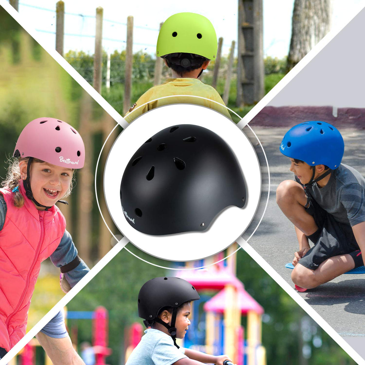 Besttravel Kids Helmet, Toddler Helmet Adjustable Toddler Bike Helmet Ages 3-8 Years Old Boys Girls Multi-Sports Safety