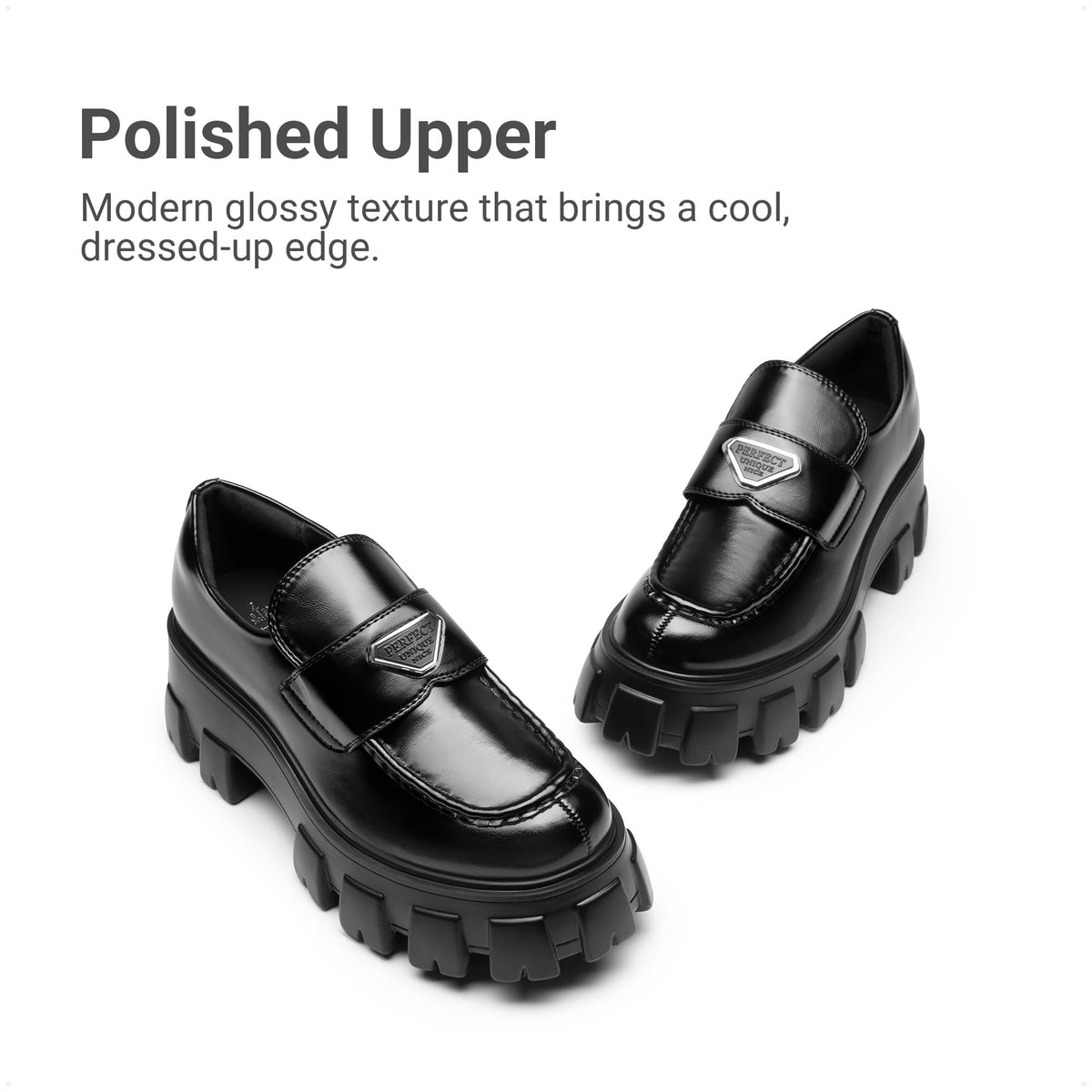 DREAM PAIRS Women's Chunky Loafers Platform Outfit Shoes
