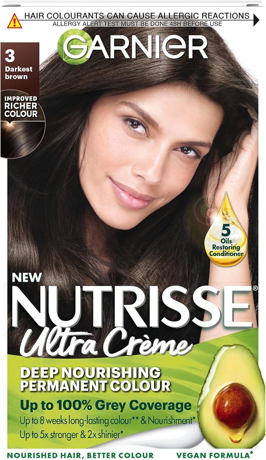 Garnier Nutrisse Ultra Color Permanent Hair Dye, 4.15 Iced Coffee Brown