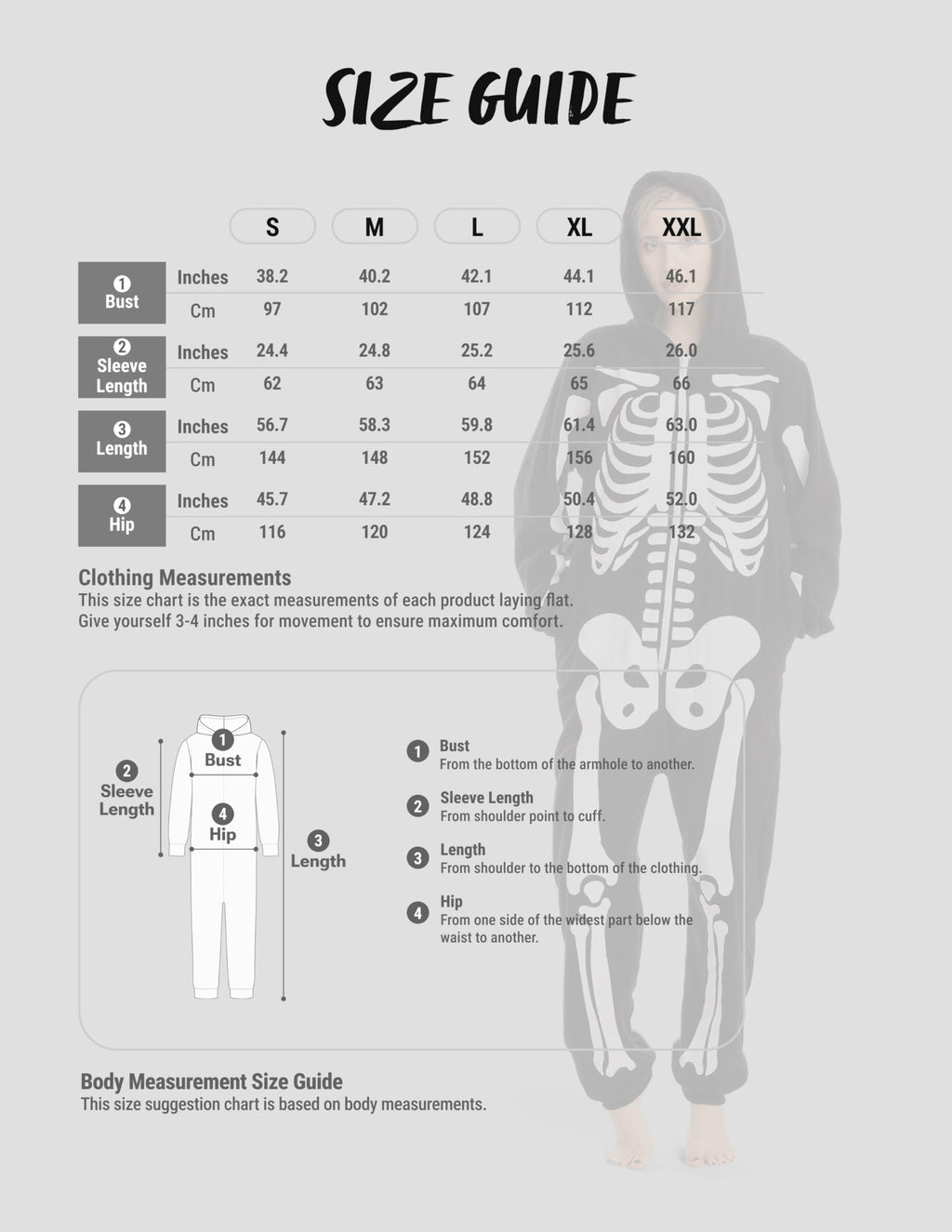 Spooktacular Creations Unisex Skeleton Jumpsuit - Plush Skeleton Zippered Halloween Hoody for Adult Sleepwear Costume