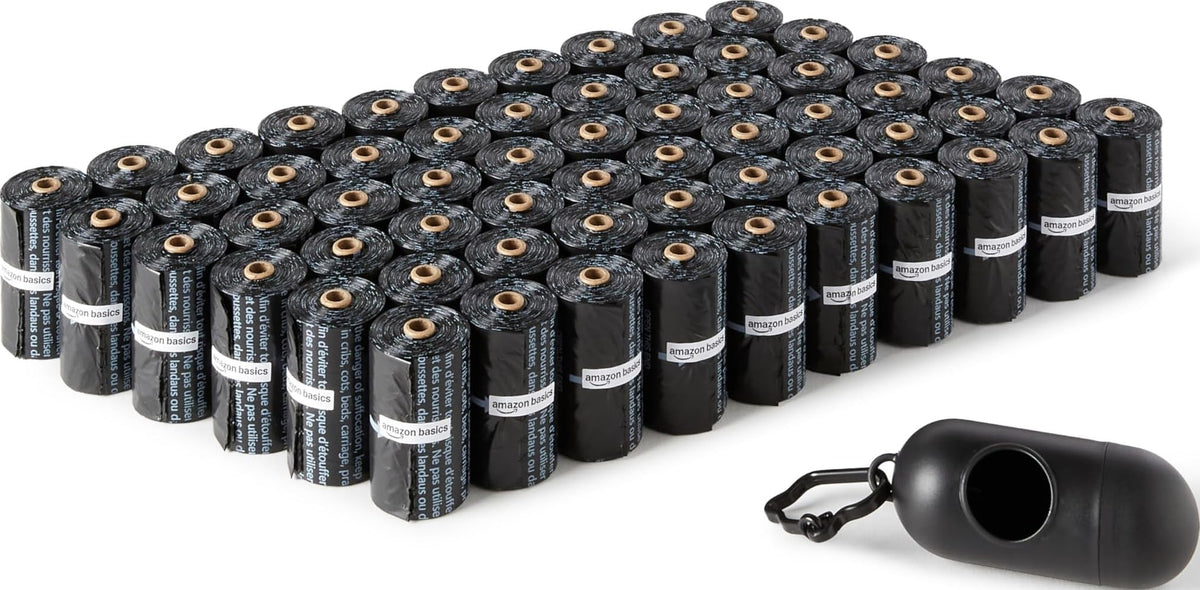 Amazon Basics Dog Poo Bags, Lavender-Scented, 300 Count (20 Rolls of 15)