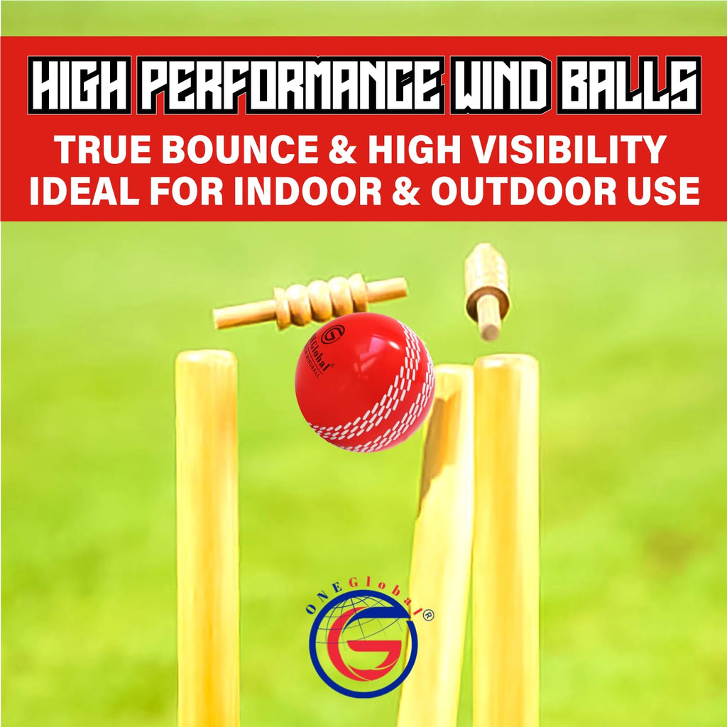 Premium Windball Soft Cricket Ball with Colour Seam | Wind Ball for Outdoor & Indoor Practice, Coaching, Garden & Beach Games