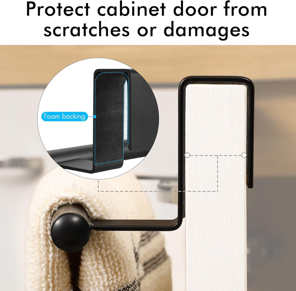 Over Door Towel Rail Set of 2 Kitchen Cabinet Towel Bar Bathroom No Drill