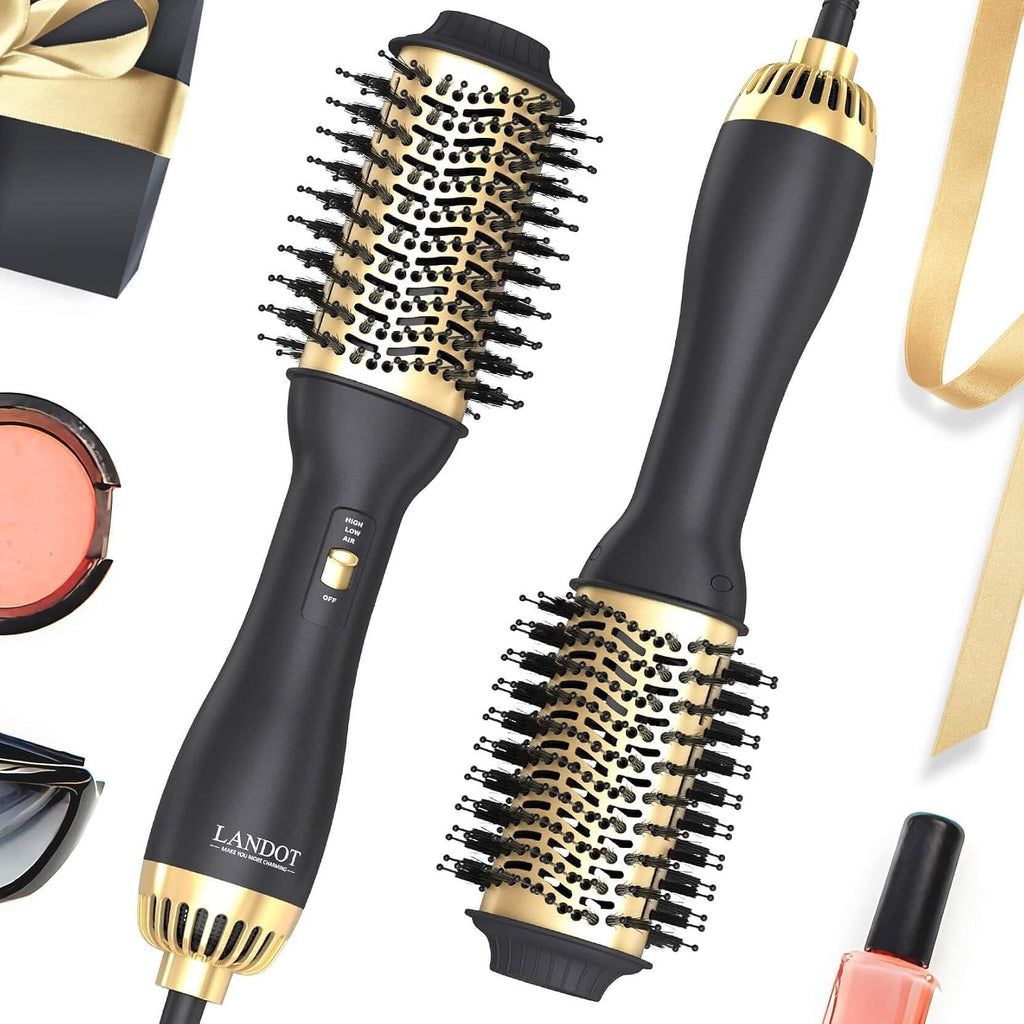 Hair Dryer Brush 60mm Oval Hot Air Styler Volumiser Blowout Brush LANDOT Ionic