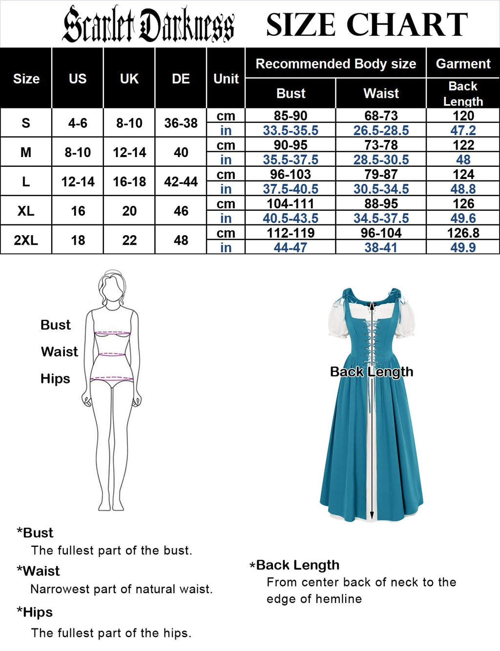 SCARLET DARKNESS Women 2Pcs Renaissance Maxi Dresses Off Shoulder Short Sleeve Lace-up Irish Costume with Over Dress