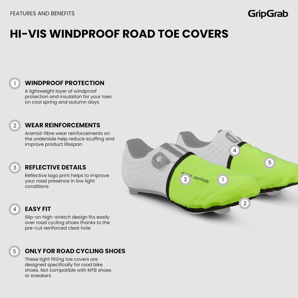 GripGrab Windproof Road Bike Toe Covers - Thermal Cycling Overshoes