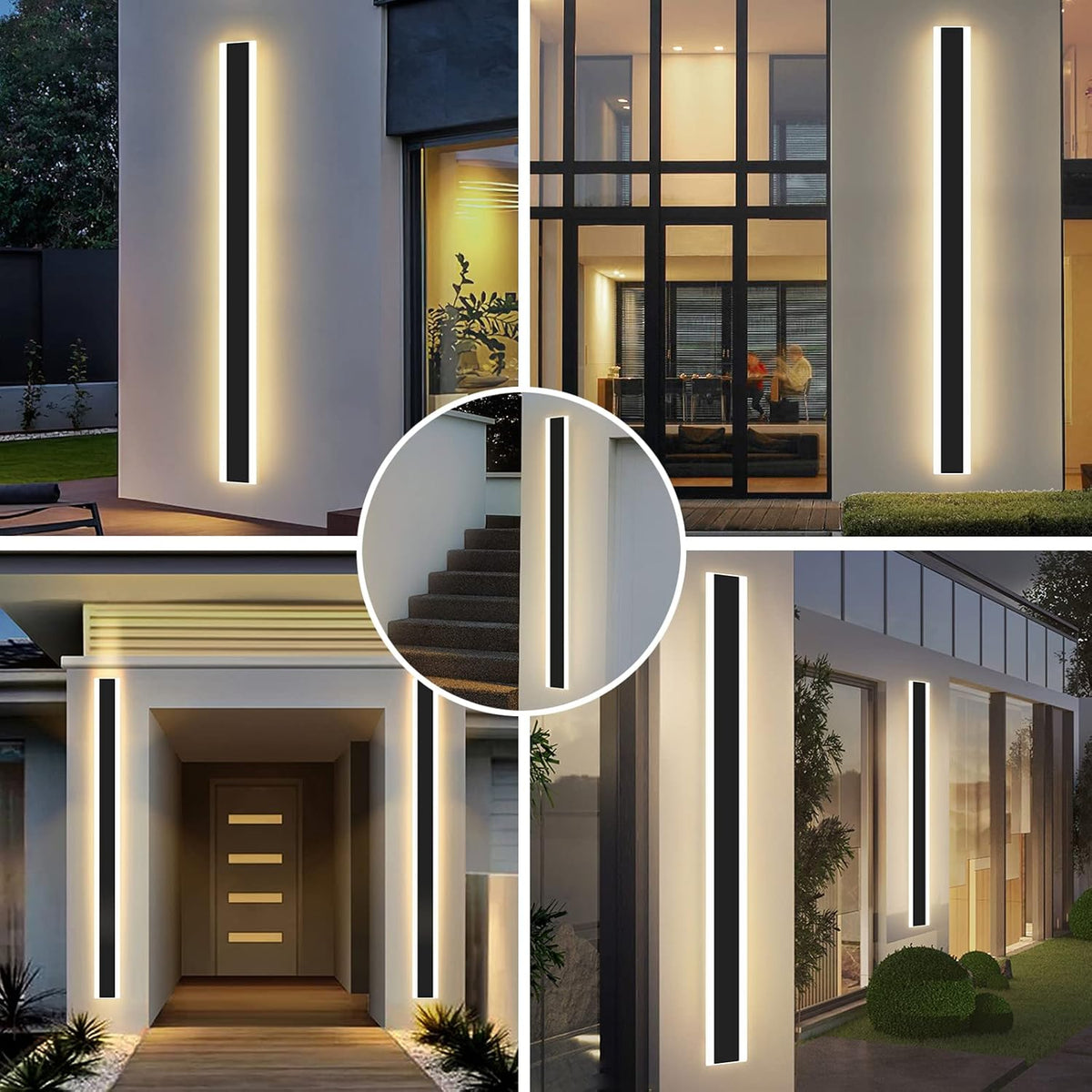 Outdoor LED Wall Light 120cm 42W Black IP65 Long Strip Garden Light Mikeru