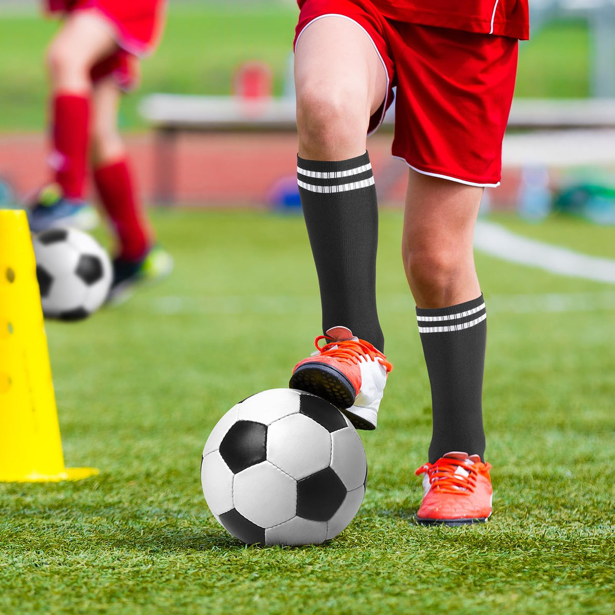 Zuimei 4 Pairs Football Socks Kids Football Socks for Boys Girls Childrens