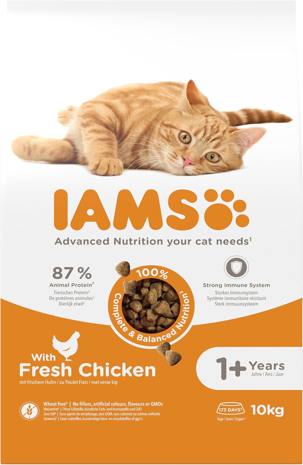 IAMS Adult Complete Dry Cat Food Chicken 3kg - Supports Strong Immune System