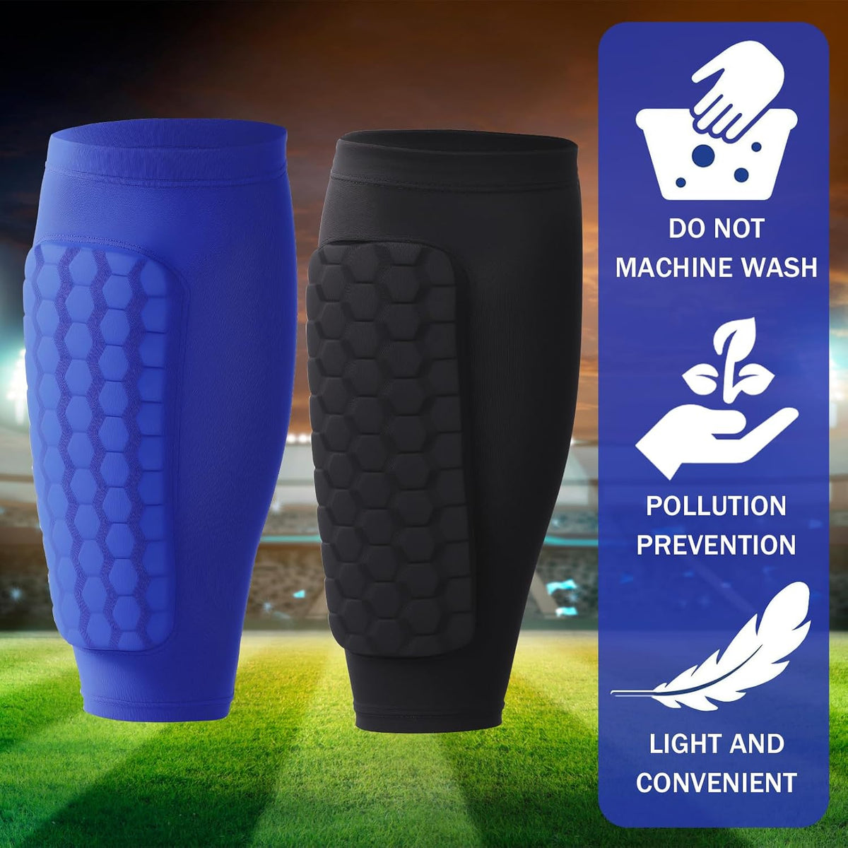 2 Pairs Shin Guards Kids,Shin Defender Kids,Football Soccer Shin Pads, Honeycomb Compression Sleeve Football Shins Guard For Boys Kid Teenagers
