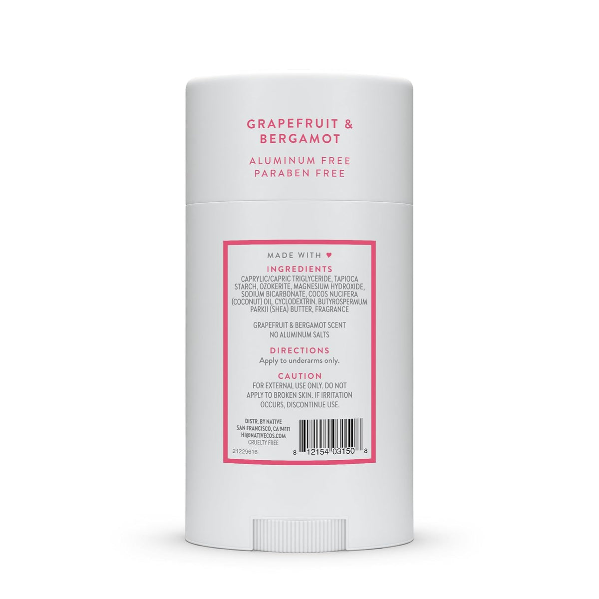Native Aluminum-Free Deodorant for Women & Men, Coconut & Vanilla, 2.65oz
