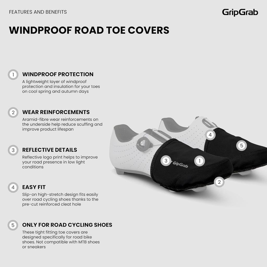 GripGrab Windproof Road Bike Toe Covers - Thermal Cycling Overshoes