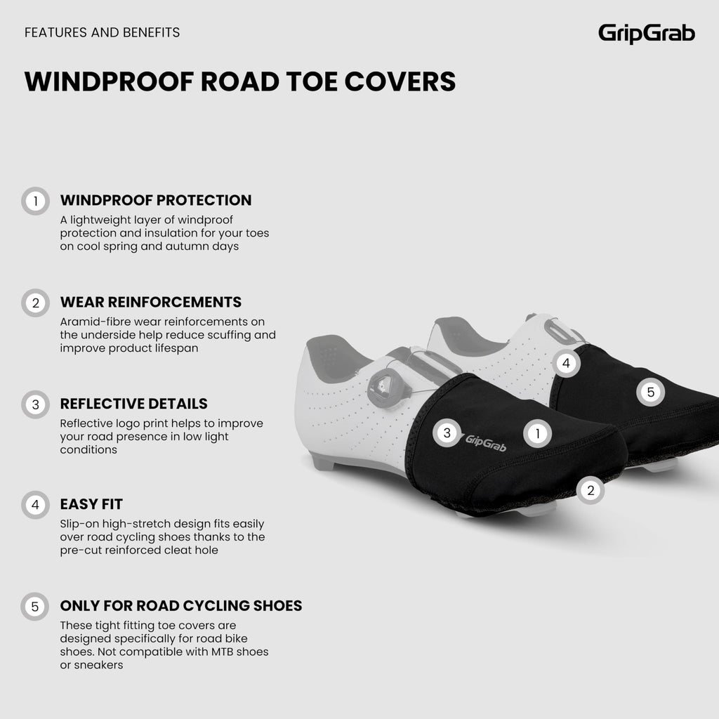 GripGrab Windproof Road Bike Toe Covers - Thermal Cycling Overshoes