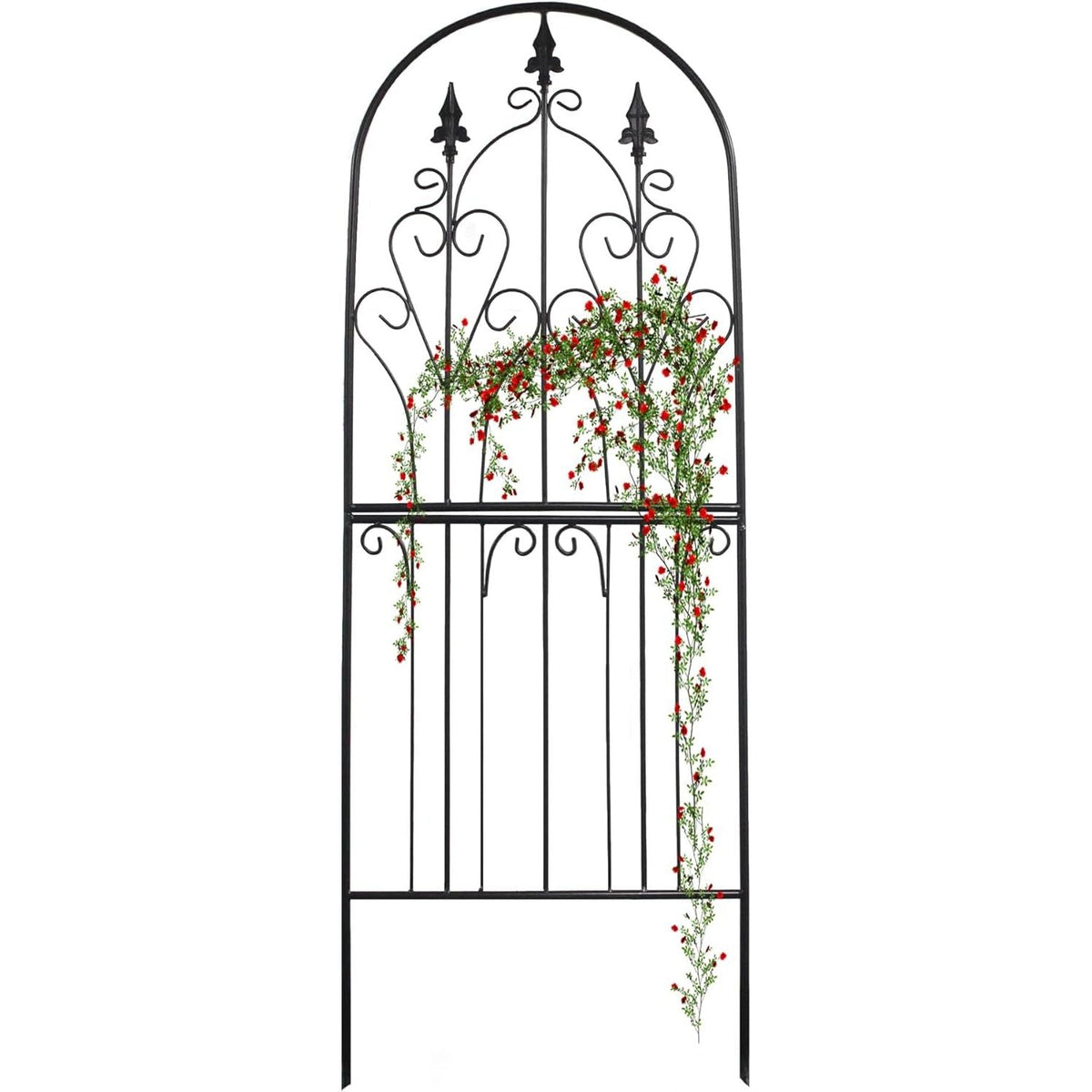 Garden Trellis Metal 180cm Black Rust Resistant Climbing Plant Support SCENDOR