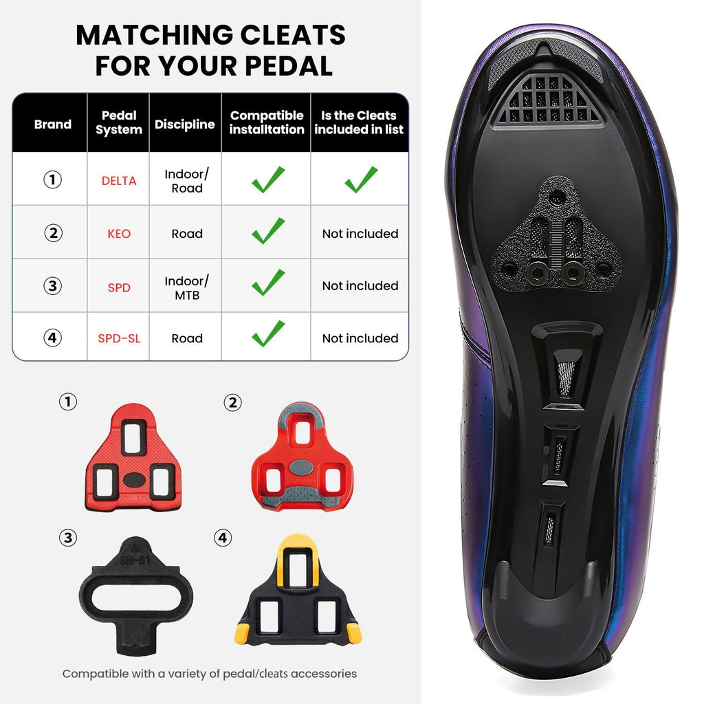 Women's Cycling Shoes for Men Road Bike Shoes Compatible with SPD and Delta Pedal Block Peloton Breathable Bicycle Shoes