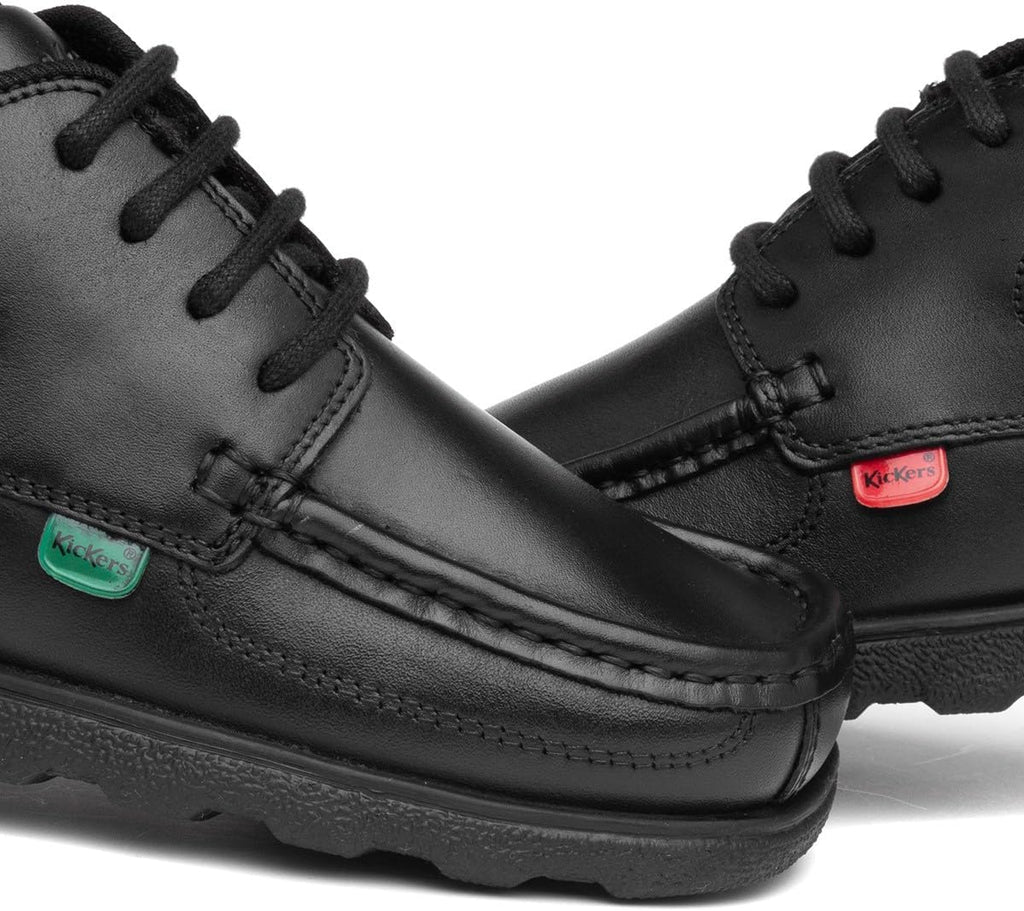 Kickers Fragma Boys Lace Up School Shoe in Black